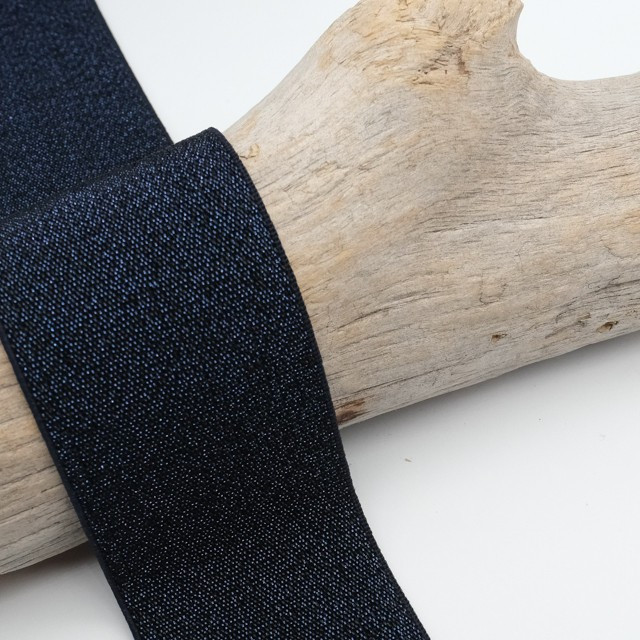 40mm Navy Blue Lurex Elastic - Maison Klem